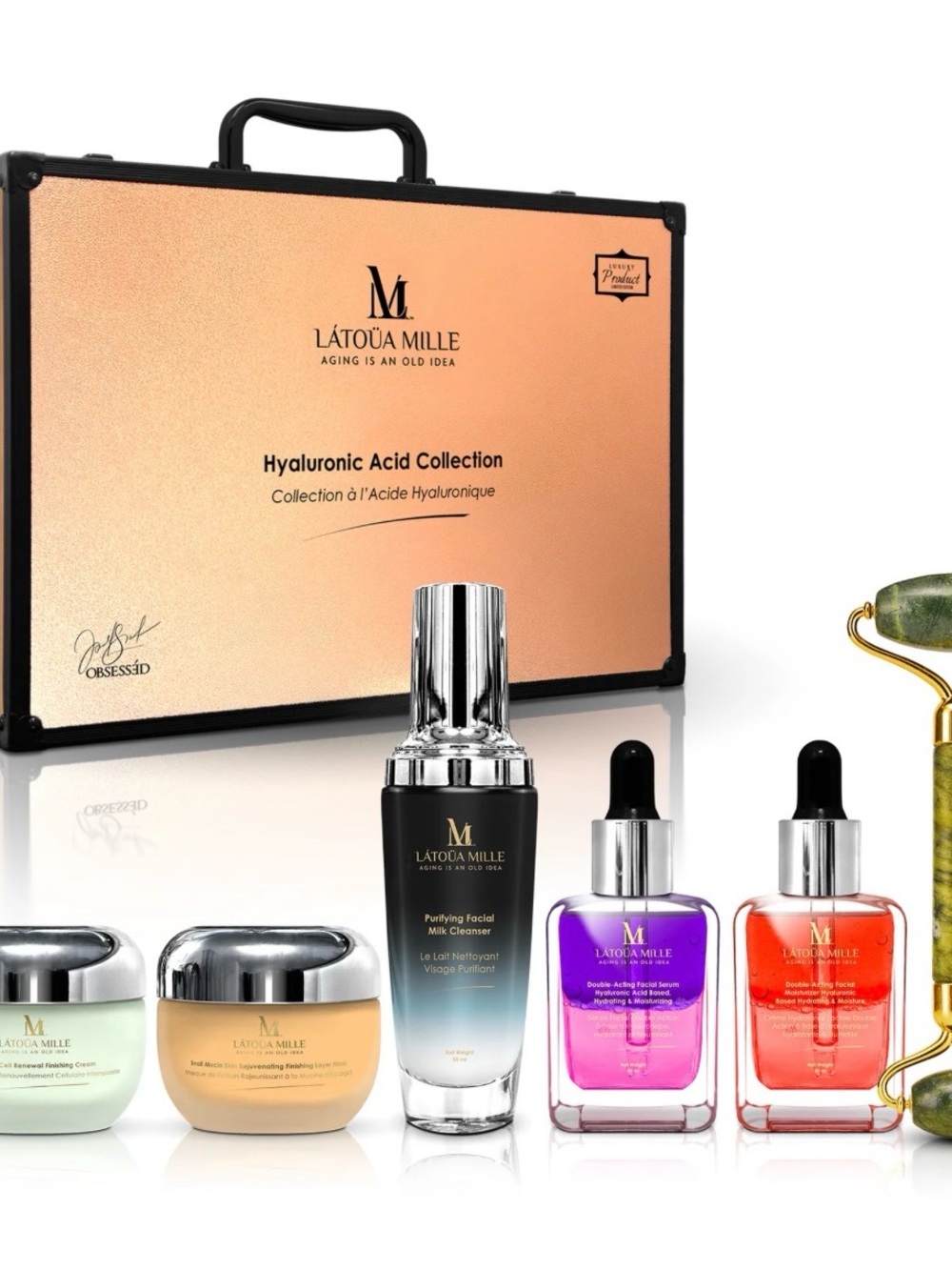 LÁTOÜA MILLE Hyaluronic Acid Collection Skincare Case Set NIB
